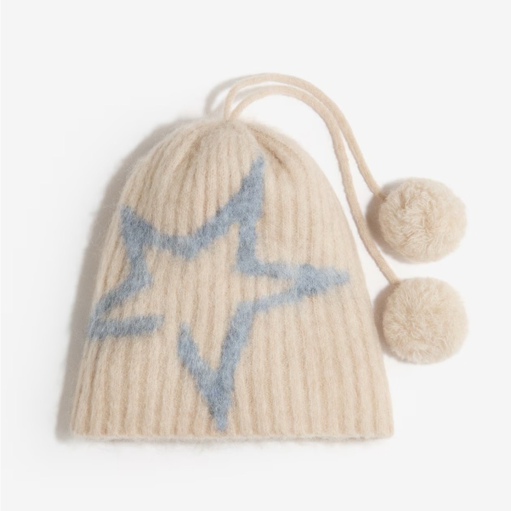 Perfect Moment H&M Beige and Blue Star Beanie
